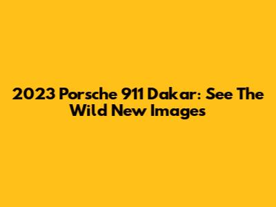 2023 Porsche 911 Dakar: See The Wild New Images