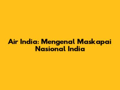 Air India: Mengenal Maskapai Nasional India