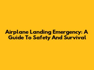 Airplane Landing Emergency: A Guide To Safety And Survival