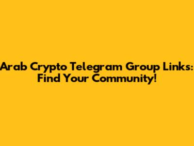 Arab Crypto Telegram Group Links: Find Your Community!