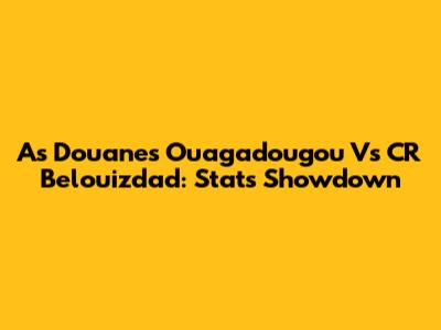 As Douanes Ouagadougou Vs CR Belouizdad: Stats Showdown