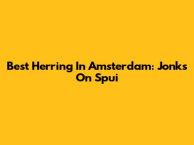 Best Herring In Amsterdam: Jonk's On Spui