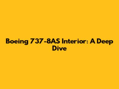 Boeing 737-8AS Interior: A Deep Dive