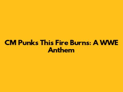 CM Punk's "This Fire Burns": A WWE Anthem