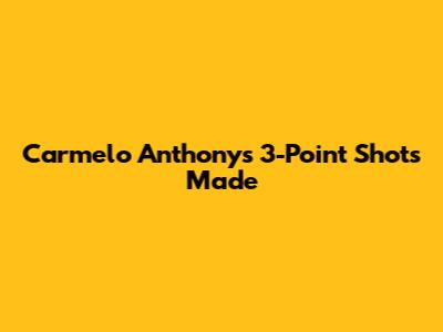 Carmelo Anthony's 3-Point Shots Made