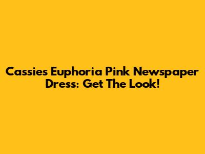 Cassie's Euphoria Pink Newspaper Dress: Get The Look!