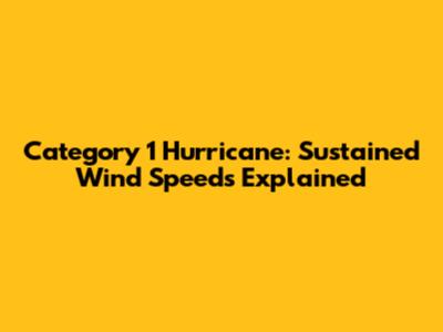 Category 1 Hurricane: Sustained Wind Speeds Explained