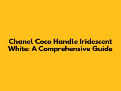 Chanel Coco Handle Iridescent White: A Comprehensive Guide