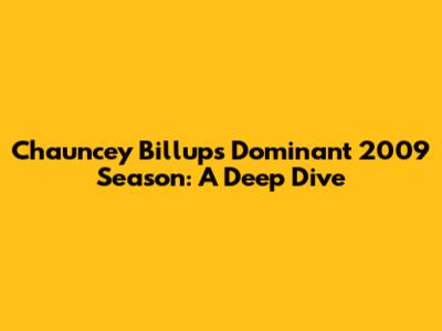 Chauncey Billups' Dominant 2009 Season: A Deep Dive