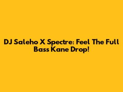 DJ Saleho X Spectre: Feel The Full Bass Kane Drop!