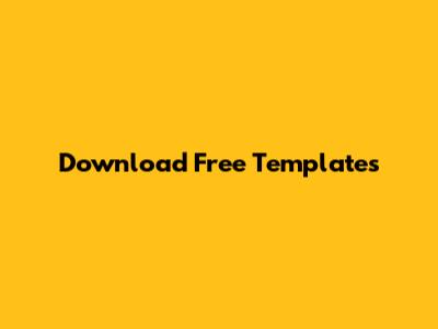 Download Free Templates