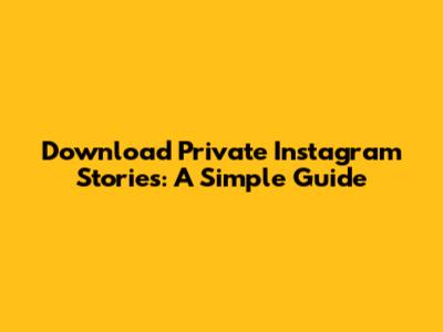 Download Private Instagram Stories: A Simple Guide