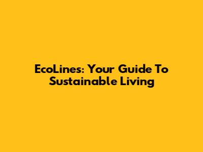 EcoLines: Your Guide To Sustainable Living