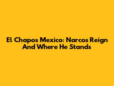 El Chapo's Mexico: Narcos' Reign And Where He Stands