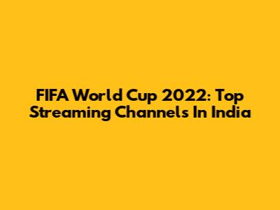 FIFA World Cup 2022: Top Streaming Channels In India