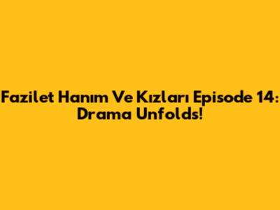Fazilet Hanım Ve Kızları Episode 14: Drama Unfolds!