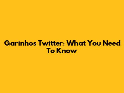 Garinho's Twitter: What You Need To Know