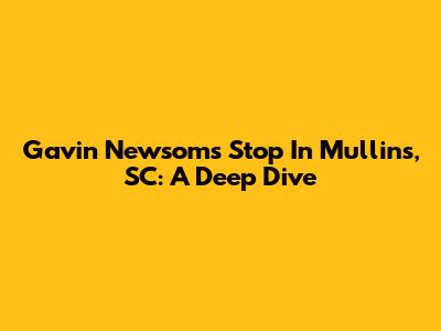 Gavin Newsom's Stop In Mullins, SC: A Deep Dive