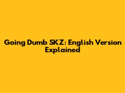Going Dumb SKZ: English Version Explained