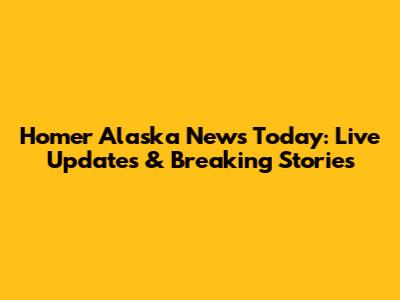 Homer Alaska News Today: Live Updates & Breaking Stories