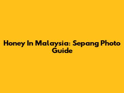 Honey In Malaysia: Sepang Photo Guide