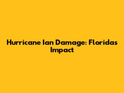 Hurricane Ian Damage: Florida's Impact