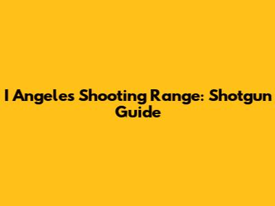I Angeles Shooting Range: Shotgun Guide