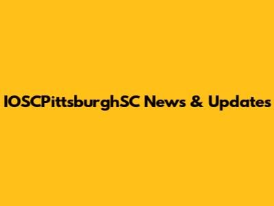 IOSCPittsburghSC News & Updates