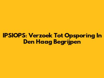 IPSIOPS: Verzoek Tot Opsporing In Den Haag Begrijpen