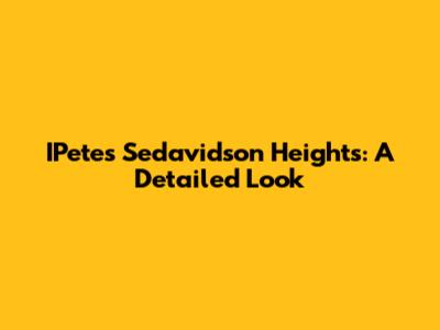 IPete's Sedavidson Heights: A Detailed Look