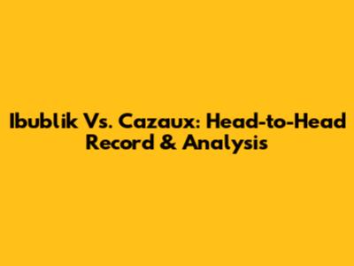 Ibublik Vs. Cazaux: Head-to-Head Record & Analysis
