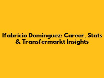 Ifabricio Dominguez: Career, Stats & Transfermarkt Insights