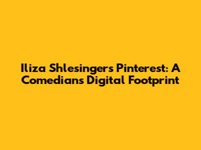 Iliza Shlesinger's Pinterest: A Comedian's Digital Footprint