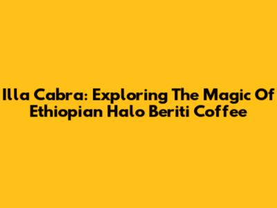 Illa Cabra: Exploring The Magic Of Ethiopian Halo Beriti Coffee