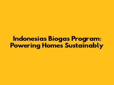 Indonesia's Biogas Program: Powering Homes Sustainably