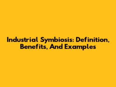 Industrial Symbiosis: Definition, Benefits, And Examples