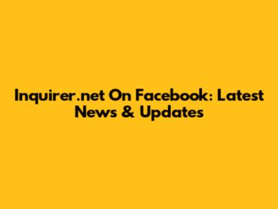 Inquirer.net On Facebook: Latest News & Updates