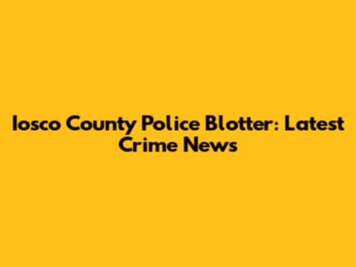 Iosco County Police Blotter: Latest Crime News