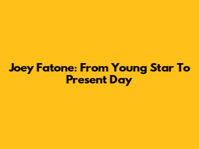 Joey Fatone: From Young Star To Present Day