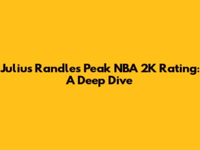 Julius Randle's Peak NBA 2K Rating: A Deep Dive