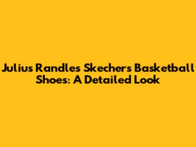Julius Randle's Skechers Basketball Shoes: A Detailed Look
