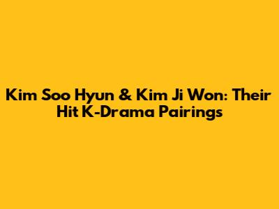 Kim Soo Hyun & Kim Ji Won: Their Hit K-Drama Pairings