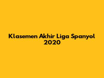 Klasemen Akhir Liga Spanyol 2020