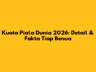 Kuota Piala Dunia 2026: Detail & Fakta Tiap Benua