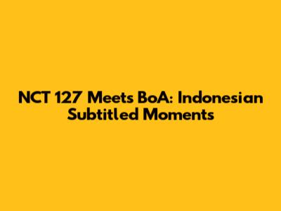 NCT 127 Meets BoA: Indonesian Subtitled Moments