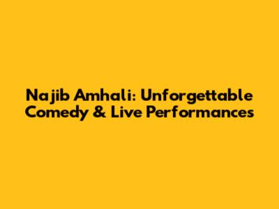 Najib Amhali: Unforgettable Comedy & Live Performances