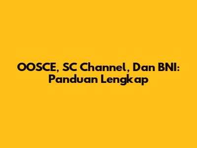 OOSCE, SC Channel, Dan BNI: Panduan Lengkap