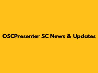 OSCPresenter SC News & Updates