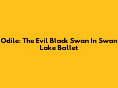 Odile: The Evil Black Swan In Swan Lake Ballet