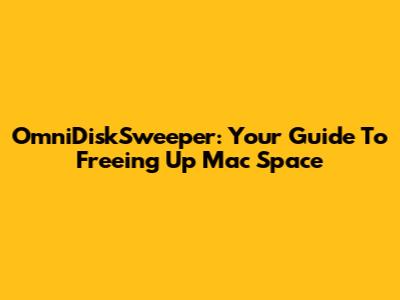 OmniDiskSweeper: Your Guide To Freeing Up Mac Space